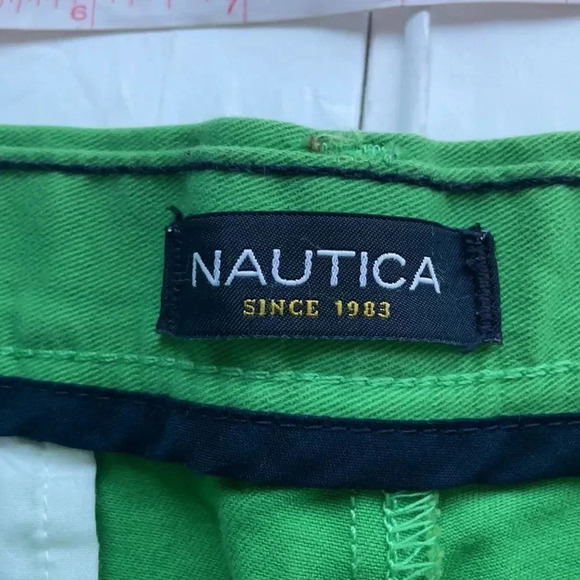 Nautica 9” deck short Green 9” Cotton Men’s size 32 Preppy Flat front - Picture 5 of 11